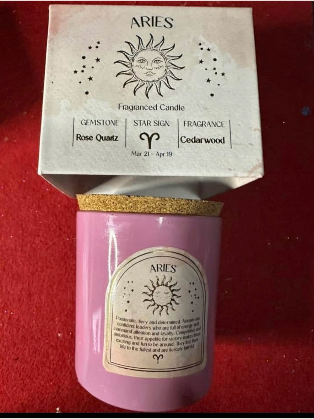 Rose Quartz Scented Candle - Pink Cedarwood Fragrance